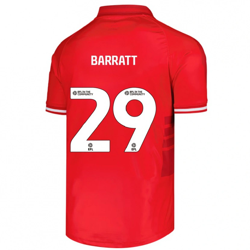 Danxen Uomo Maglia Connor Barratt #29 Rosso Bianco Kit Gara Home 2025/26 Maglietta