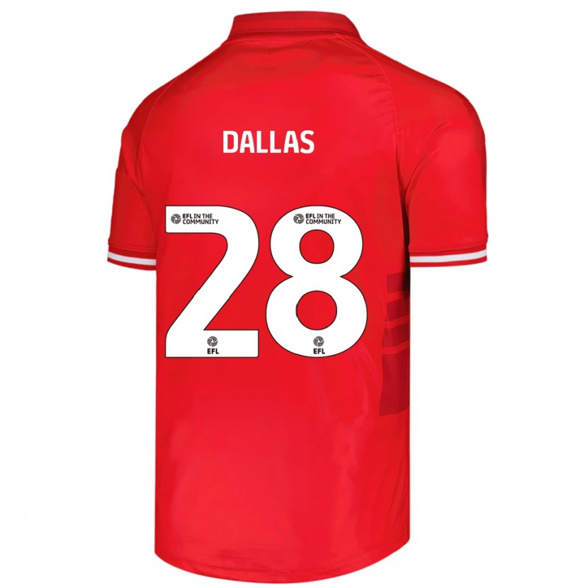 Danxen Uomo Maglia Andy Dallas #28 Rosso Bianco Kit Gara Home 2025/26 Maglietta