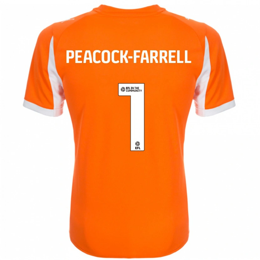 Danxen Uomo Maglia Bailey Peacock-Farrell #1 Arancione Bianco Kit Gara Home 2025/26 Maglietta