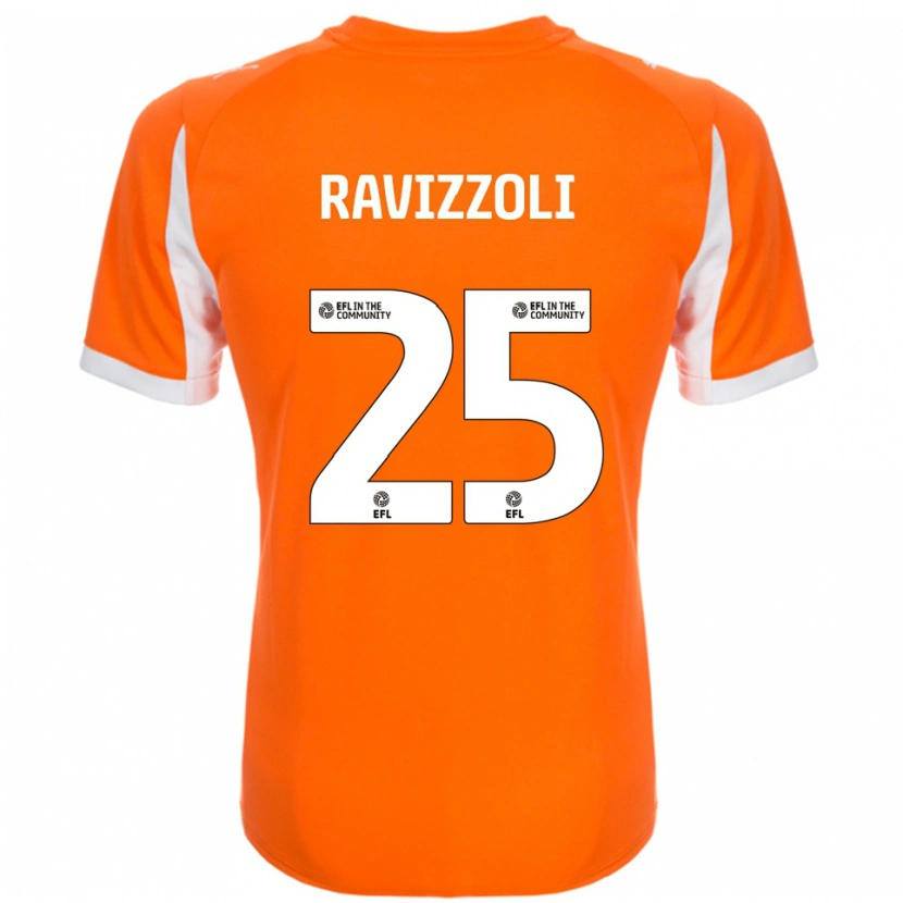 Danxen Uomo Maglia Franco Ravizzoli #25 Arancione Bianco Kit Gara Home 2025/26 Maglietta