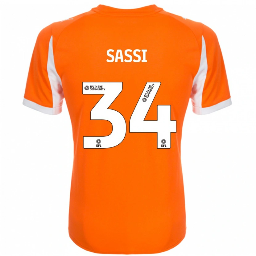 Danxen Uomo Maglia Dan Sassi #34 Arancione Bianco Kit Gara Home 2025/26 Maglietta
