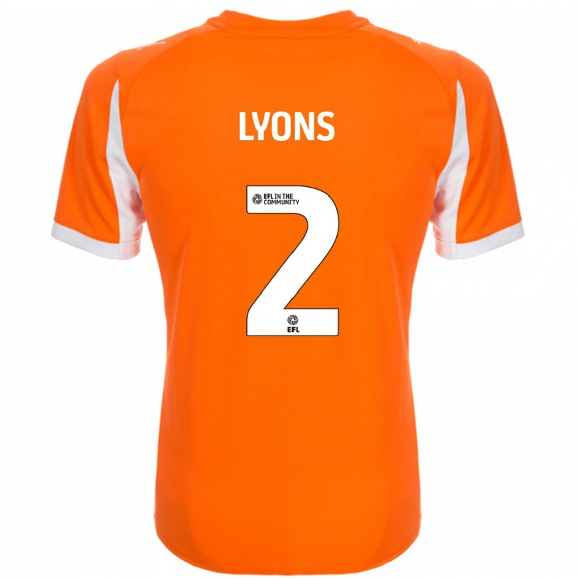 Danxen Uomo Maglia Andy Lyons #2 Arancione Bianco Kit Gara Home 2025/26 Maglietta