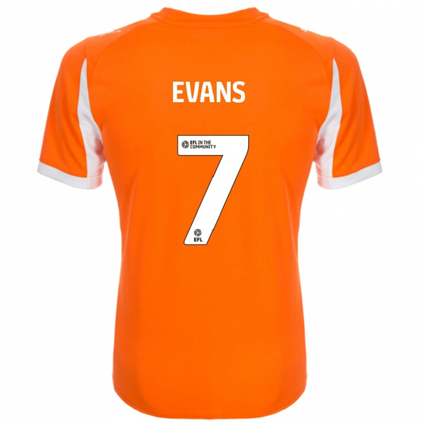 Danxen Uomo Maglia Lee Evans #7 Arancione Bianco Kit Gara Home 2025/26 Maglietta