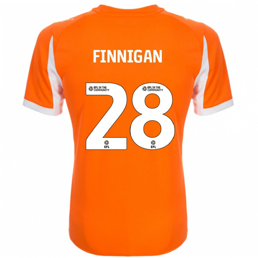 Danxen Uomo Maglia Ryan Finnigan #28 Arancione Bianco Kit Gara Home 2025/26 Maglietta