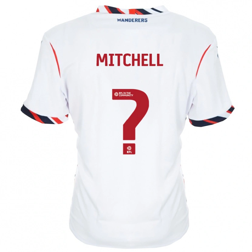 Danxen Uomo Maglia Maisy Mitchell #0 Bianco Rosso Kit Gara Home 2025/26 Maglietta