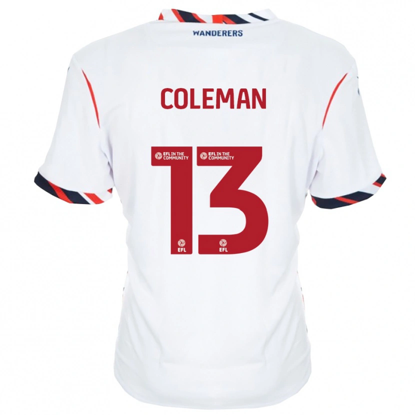 Danxen Uomo Maglia Joel Coleman #13 Bianco Rosso Kit Gara Home 2025/26 Maglietta