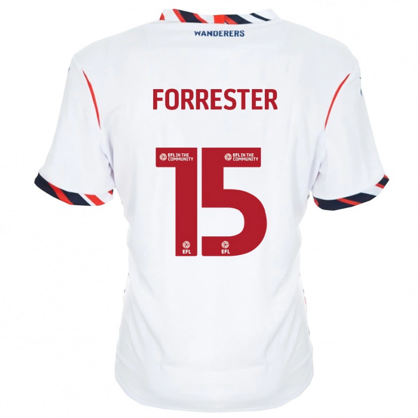 Danxen Uomo Maglia Will Forrester #15 Bianco Rosso Kit Gara Home 2025/26 Maglietta