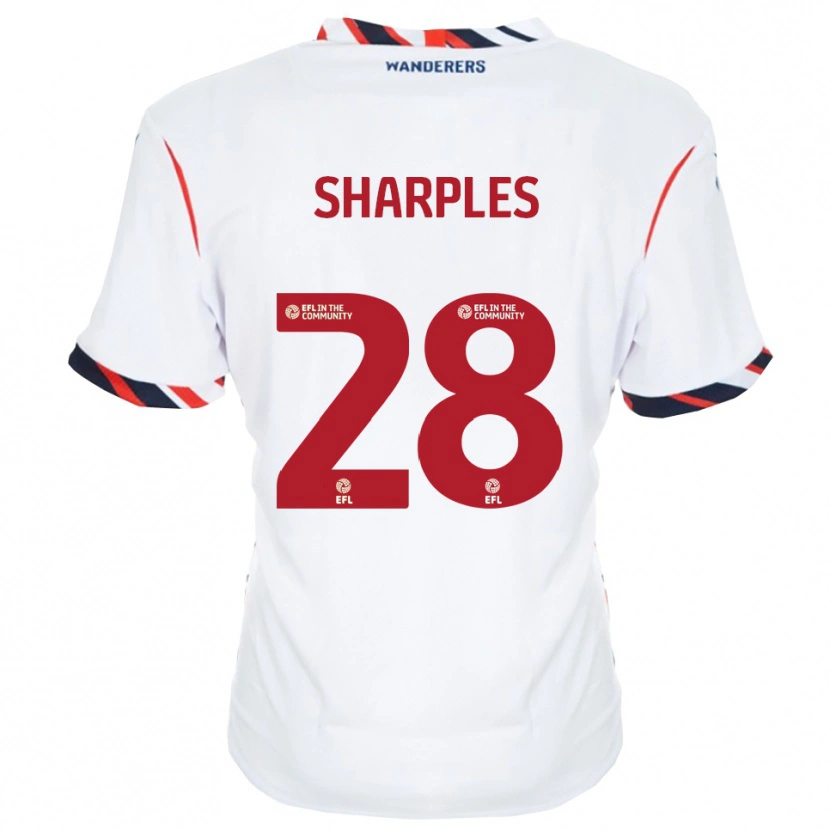Danxen Uomo Maglia Sonny Sharples-Ahmed #28 Bianco Rosso Kit Gara Home 2025/26 Maglietta