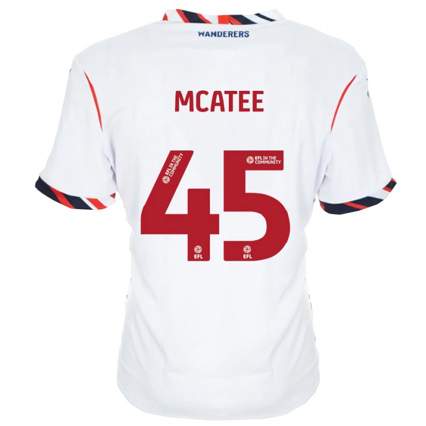 Danxen Uomo Maglia John Mcatee #45 Bianco Rosso Kit Gara Home 2025/26 Maglietta