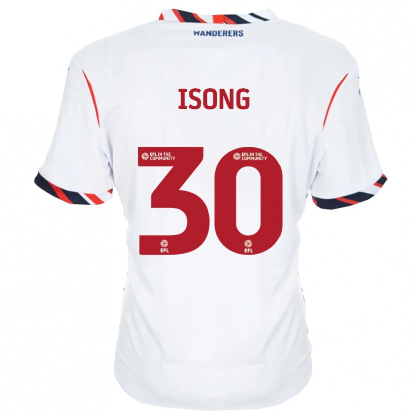 Danxen Uomo Maglia Mark Isong #30 Bianco Rosso Kit Gara Home 2025/26 Maglietta