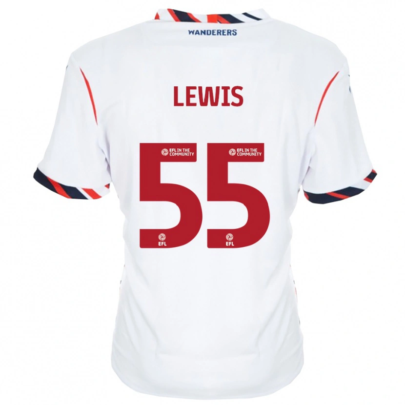 Danxen Uomo Maglia Conor Lewis #55 Bianco Rosso Kit Gara Home 2025/26 Maglietta