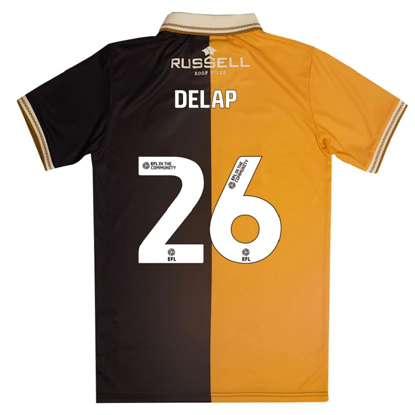 Danxen Uomo Maglia Finn Delap #26 Giallo Nero Kit Gara Home 2025/26 Maglietta