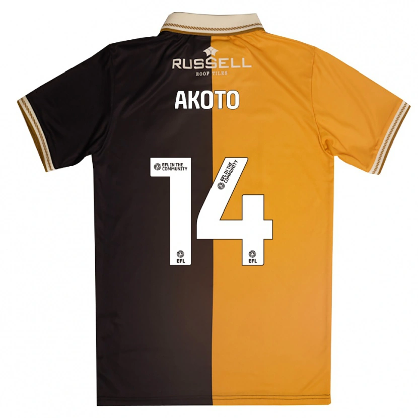 Danxen Uomo Maglia Nick Akoto #14 Giallo Nero Kit Gara Home 2025/26 Maglietta