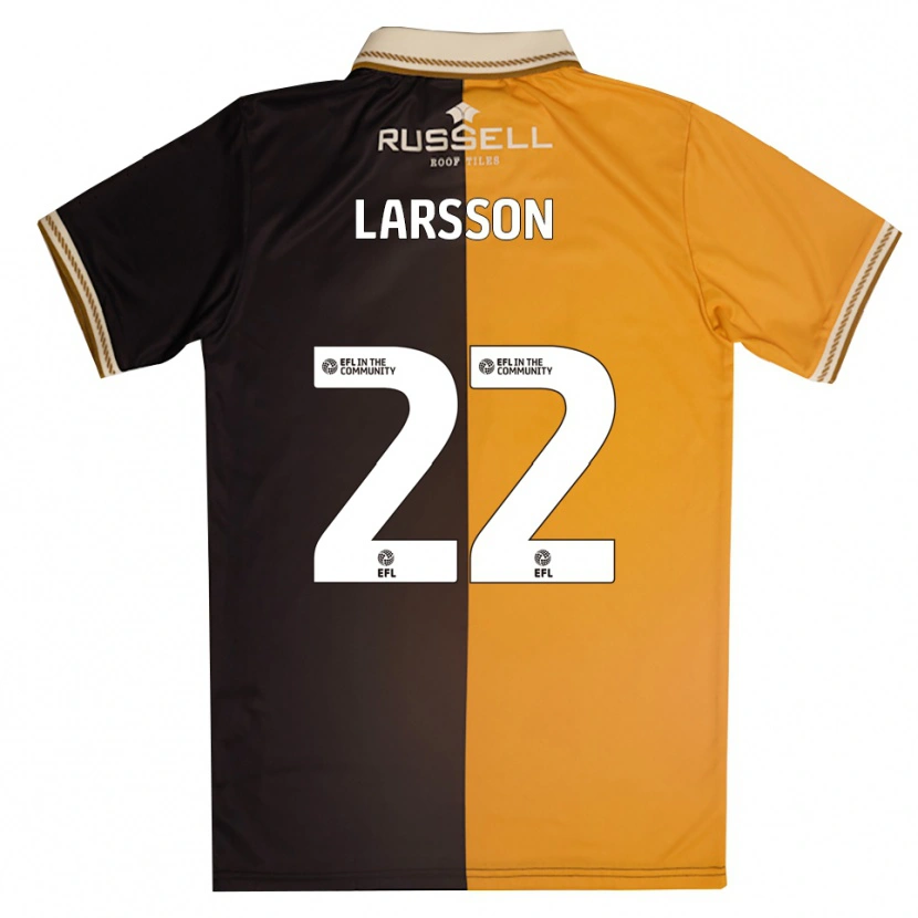 Danxen Uomo Maglia Julian Larsson #22 Giallo Nero Kit Gara Home 2025/26 Maglietta