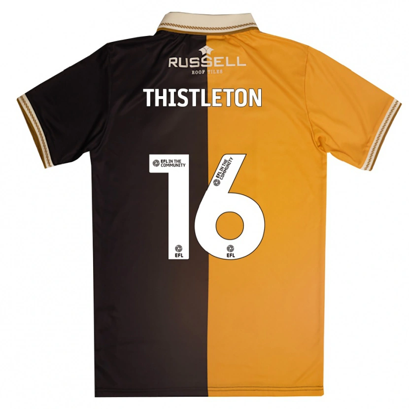 Danxen Uomo Maglia Bodi Thistleton #16 Giallo Nero Kit Gara Home 2025/26 Maglietta