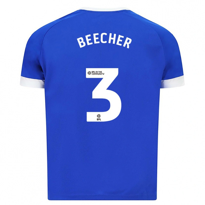 Danxen Uomo Maglia Josh Beecher #3 Blu Bianco Kit Gara Home 2025/26 Maglietta