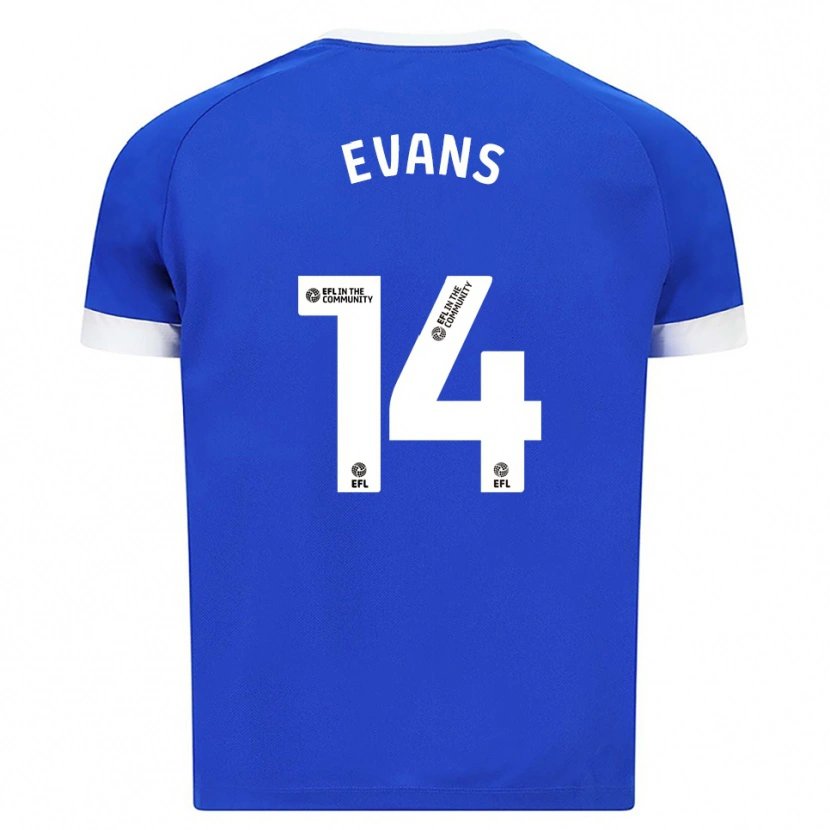 Danxen Uomo Maglia Shannon Evans #14 Blu Bianco Kit Gara Home 2025/26 Maglietta