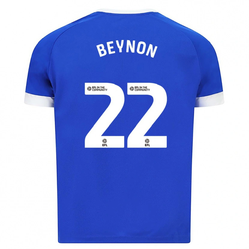 Danxen Uomo Maglia Emma Beynon #22 Blu Bianco Kit Gara Home 2025/26 Maglietta