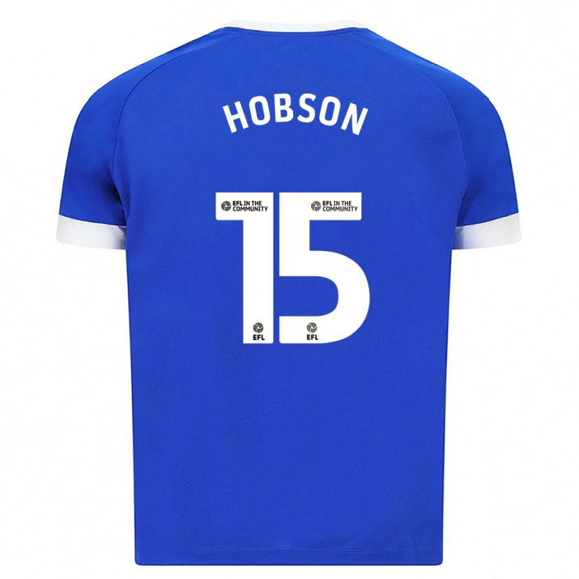 Danxen Uomo Maglia Jacob Hobson #15 Blu Bianco Kit Gara Home 2025/26 Maglietta