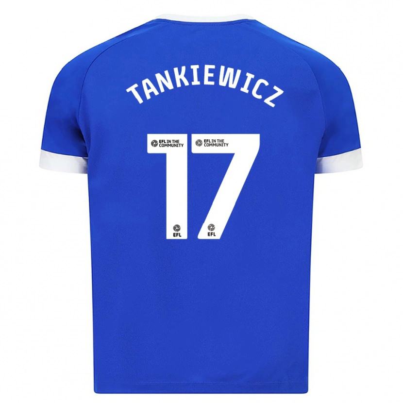Danxen Uomo Maglia Rob Tankiewicz #17 Blu Bianco Kit Gara Home 2025/26 Maglietta