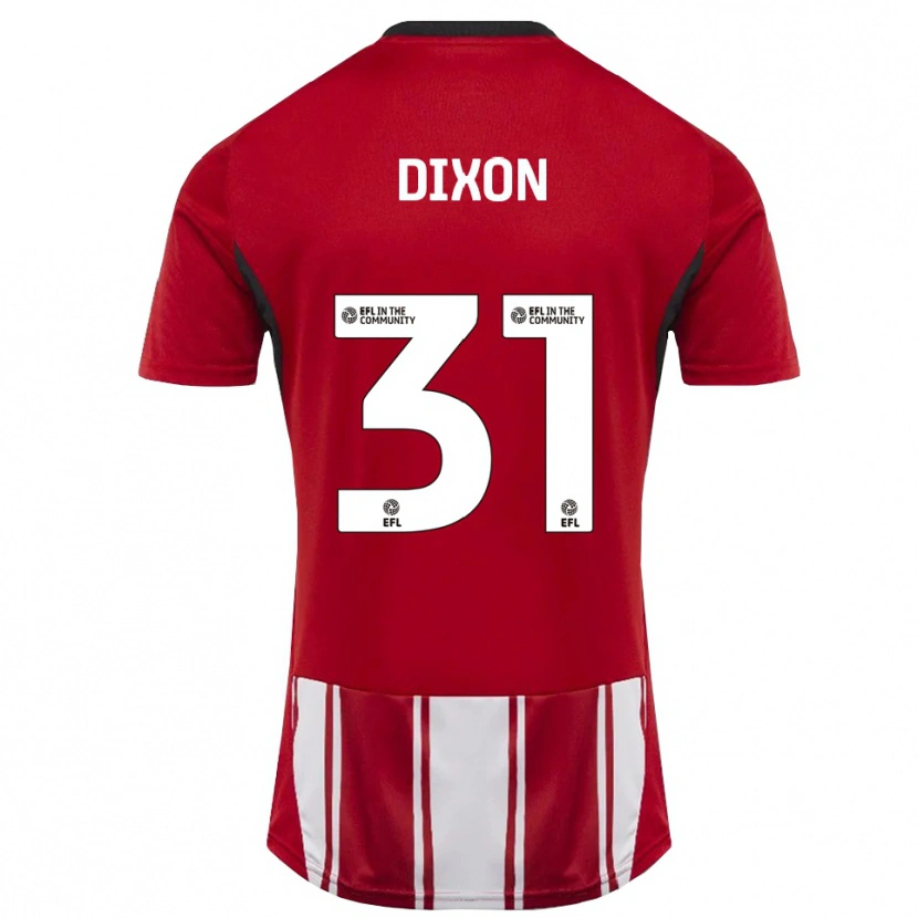 Danxen Uomo Maglia Ellen Dixon #31 Rosso Bianco Nero Kit Gara Home 2025/26 Maglietta