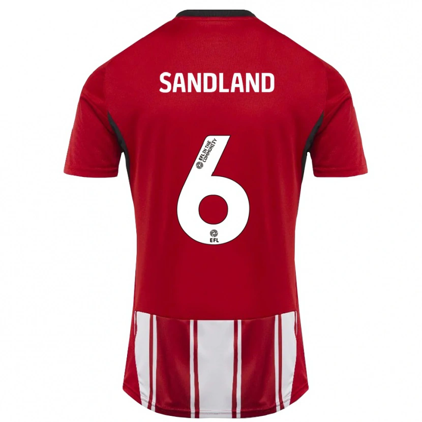Danxen Uomo Maglia Jessica Sandland #6 Rosso Bianco Nero Kit Gara Home 2025/26 Maglietta