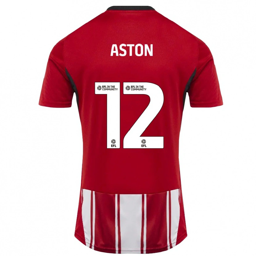 Danxen Uomo Maglia Logan Aston #12 Rosso Bianco Nero Kit Gara Home 2025/26 Maglietta