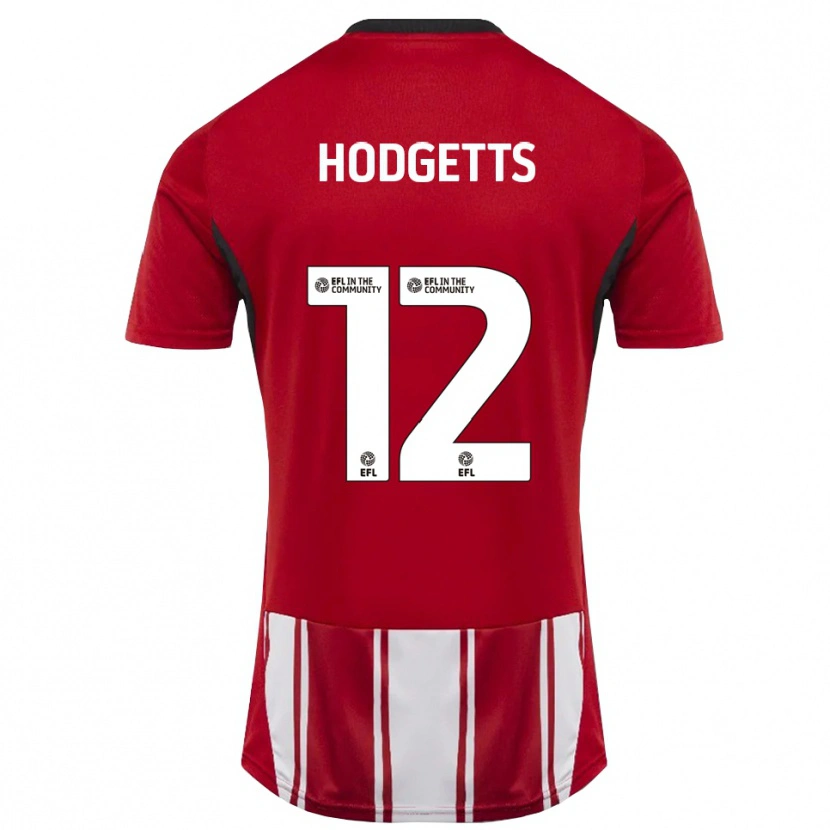 Danxen Uomo Maglia Luke Hodgetts #12 Rosso Bianco Nero Kit Gara Home 2025/26 Maglietta