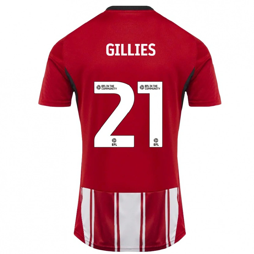 Danxen Uomo Maglia Sophie Gillies #21 Rosso Bianco Nero Kit Gara Home 2025/26 Maglietta