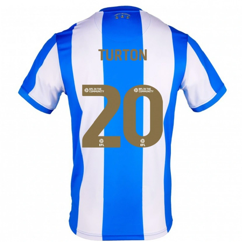 Danxen Uomo Maglia Ollie Turton #20 Blu Bianco Kit Gara Home 2025/26 Maglietta