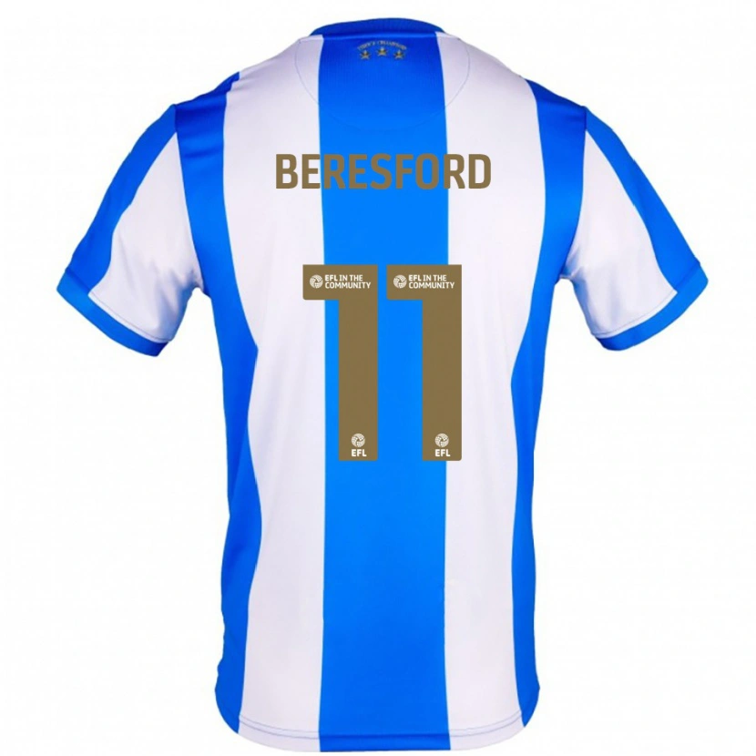 Danxen Uomo Maglia Rebecca Beresford #11 Blu Bianco Kit Gara Home 2025/26 Maglietta