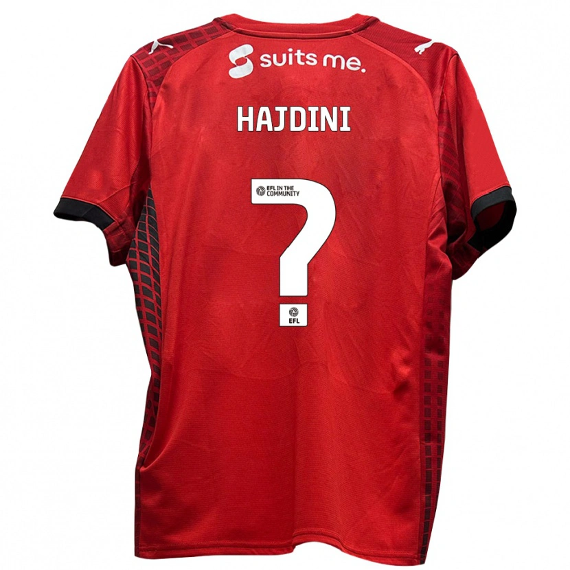 Danxen Uomo Maglia Anduan Hajdini #0 Rosso Nero Kit Gara Home 2025/26 Maglietta