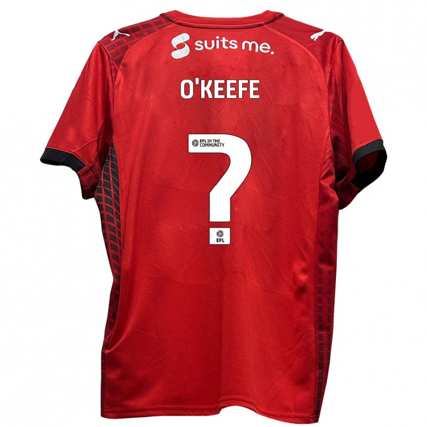 Danxen Uomo Maglia Zak O'keefe #0 Rosso Nero Kit Gara Home 2025/26 Maglietta