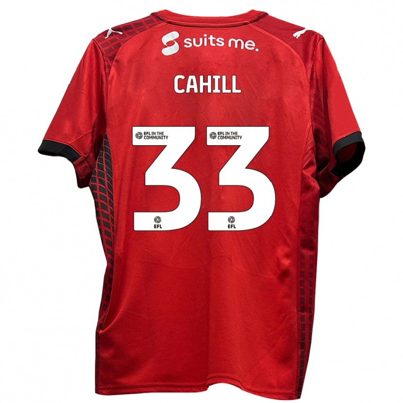 Danxen Uomo Maglia Killian Cahill #33 Rosso Nero Kit Gara Home 2025/26 Maglietta