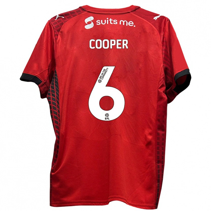 Danxen Uomo Maglia Brandon Cooper #6 Rosso Nero Kit Gara Home 2025/26 Maglietta
