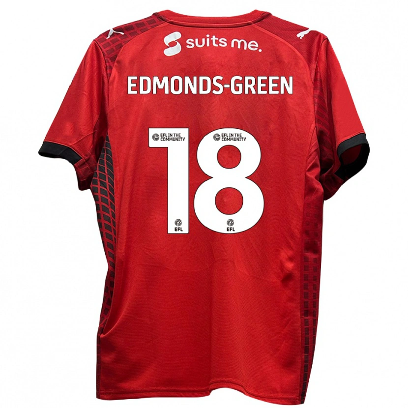 Danxen Uomo Maglia Rarmani Edmonds-Green #18 Rosso Nero Kit Gara Home 2025/26 Maglietta