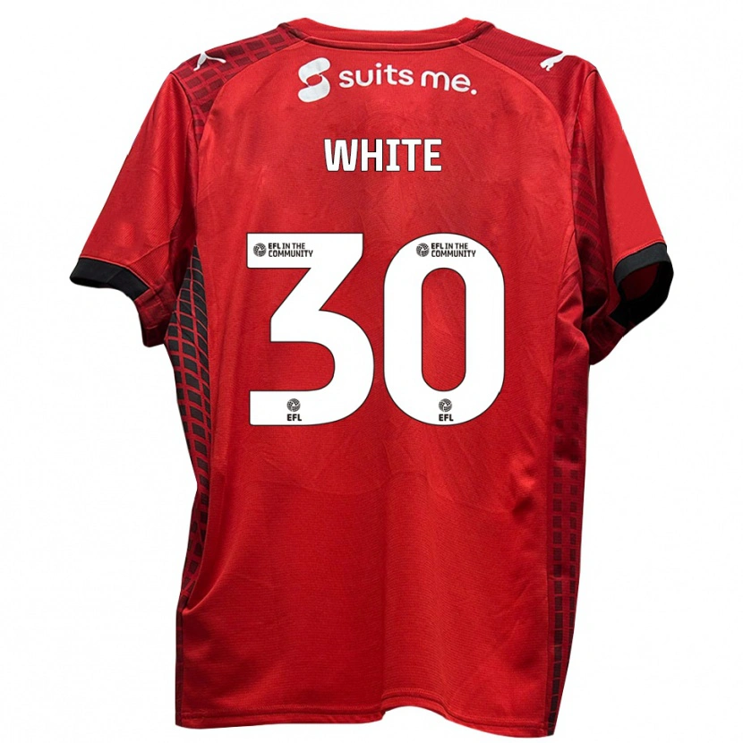 Danxen Uomo Maglia Joe White #30 Rosso Nero Kit Gara Home 2025/26 Maglietta