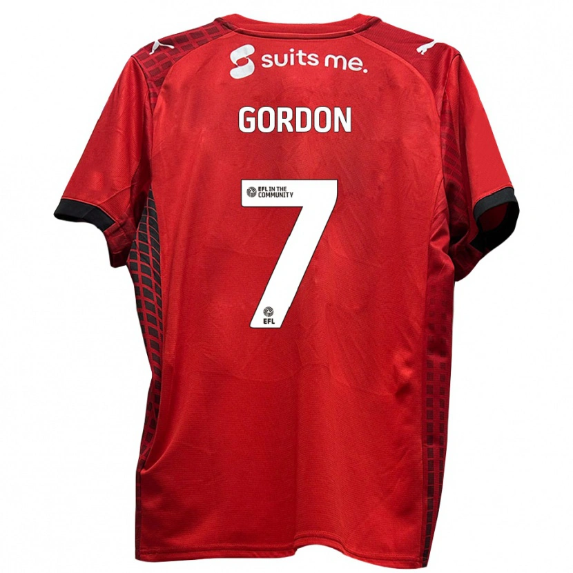 Danxen Uomo Maglia Lemar Gordon #7 Rosso Nero Kit Gara Home 2025/26 Maglietta