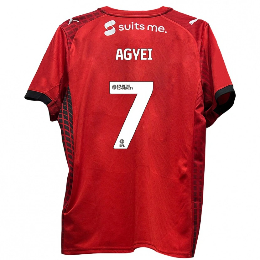 Danxen Uomo Maglia Dan Agyei #7 Rosso Nero Kit Gara Home 2025/26 Maglietta