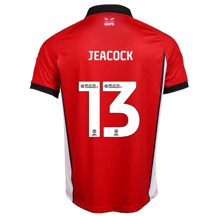 Danxen Uomo Maglia Zach Jeacock #13 Rosso Bianco Kit Gara Home 2025/26 Maglietta