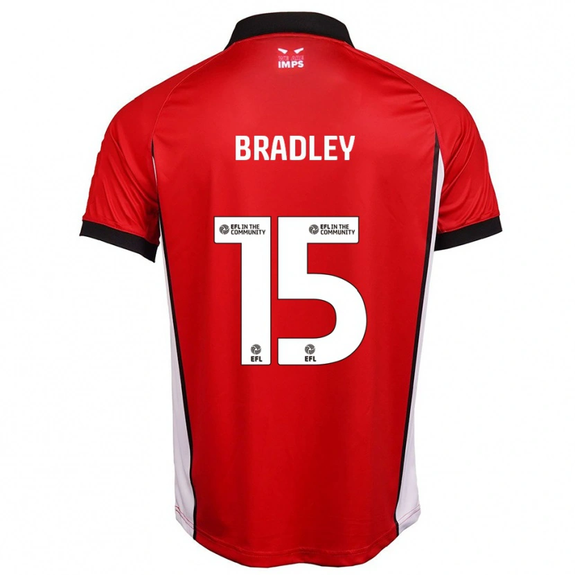 Danxen Uomo Maglia Sonny Bradley #15 Rosso Bianco Kit Gara Home 2025/26 Maglietta