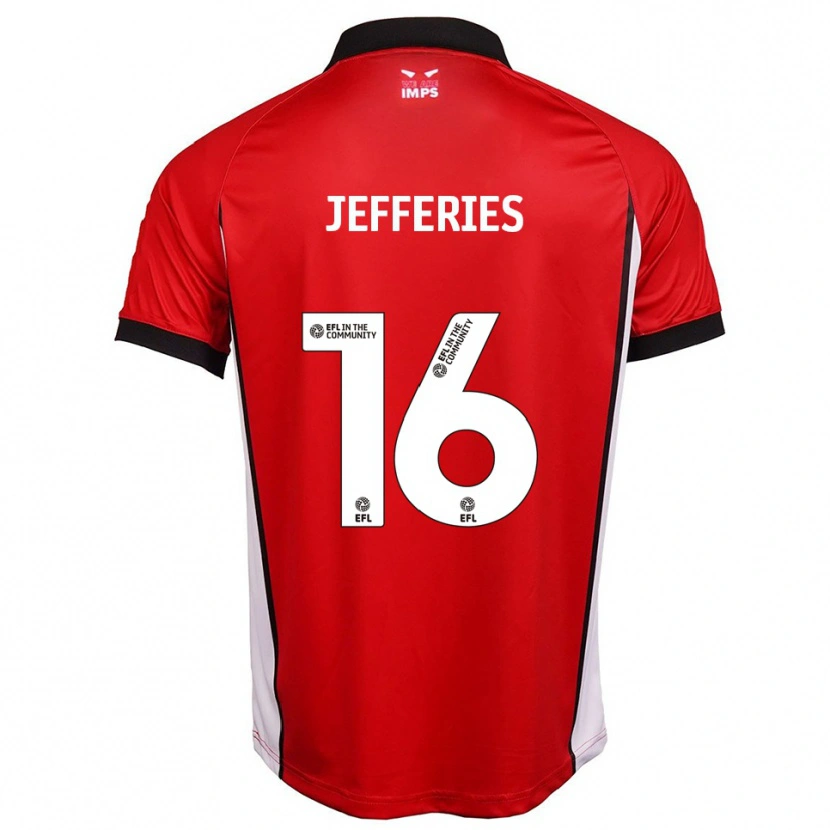 Danxen Uomo Maglia Dom Jefferies #16 Rosso Bianco Kit Gara Home 2025/26 Maglietta
