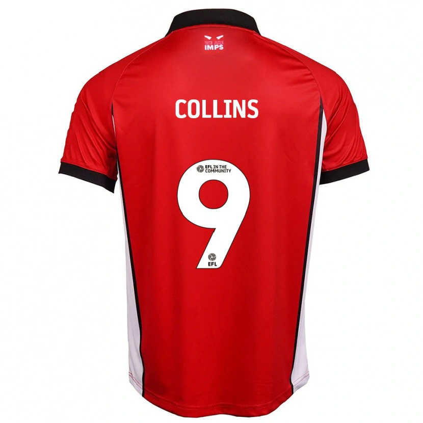 Danxen Uomo Maglia James Collins #9 Rosso Bianco Kit Gara Home 2025/26 Maglietta