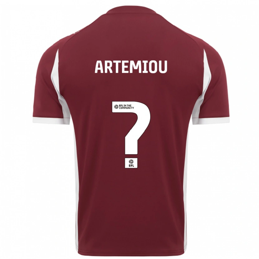Danxen Uomo Maglia Beth Artemiou #0 Bordeaux Bianco Kit Gara Home 2025/26 Maglietta