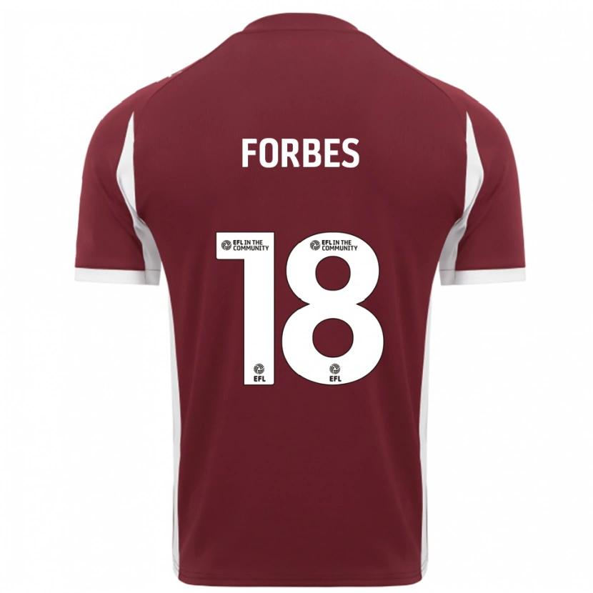 Danxen Uomo Maglia Michael Forbes #18 Bordeaux Bianco Kit Gara Home 2025/26 Maglietta