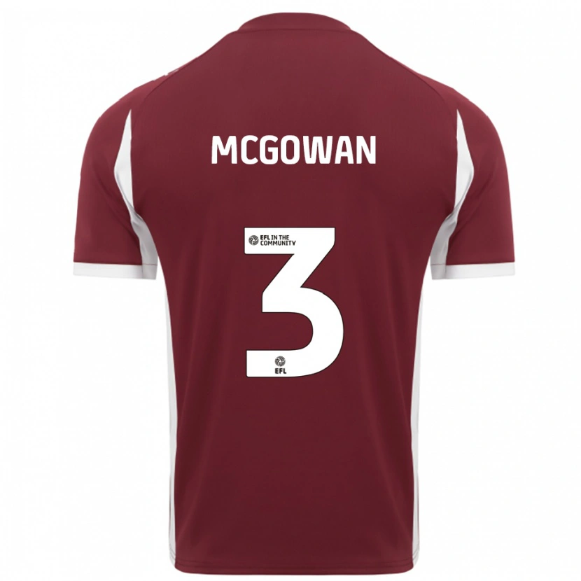 Danxen Uomo Maglia Aaron Mcgowan #3 Bordeaux Bianco Kit Gara Home 2025/26 Maglietta