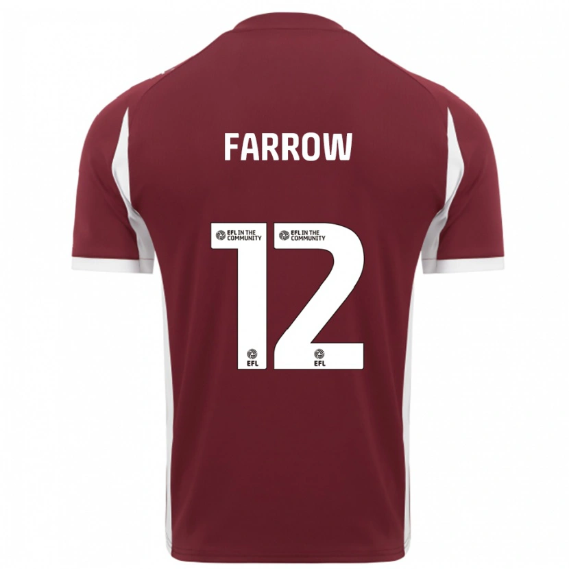 Danxen Uomo Maglia Kim Farrow #12 Bordeaux Bianco Kit Gara Home 2025/26 Maglietta