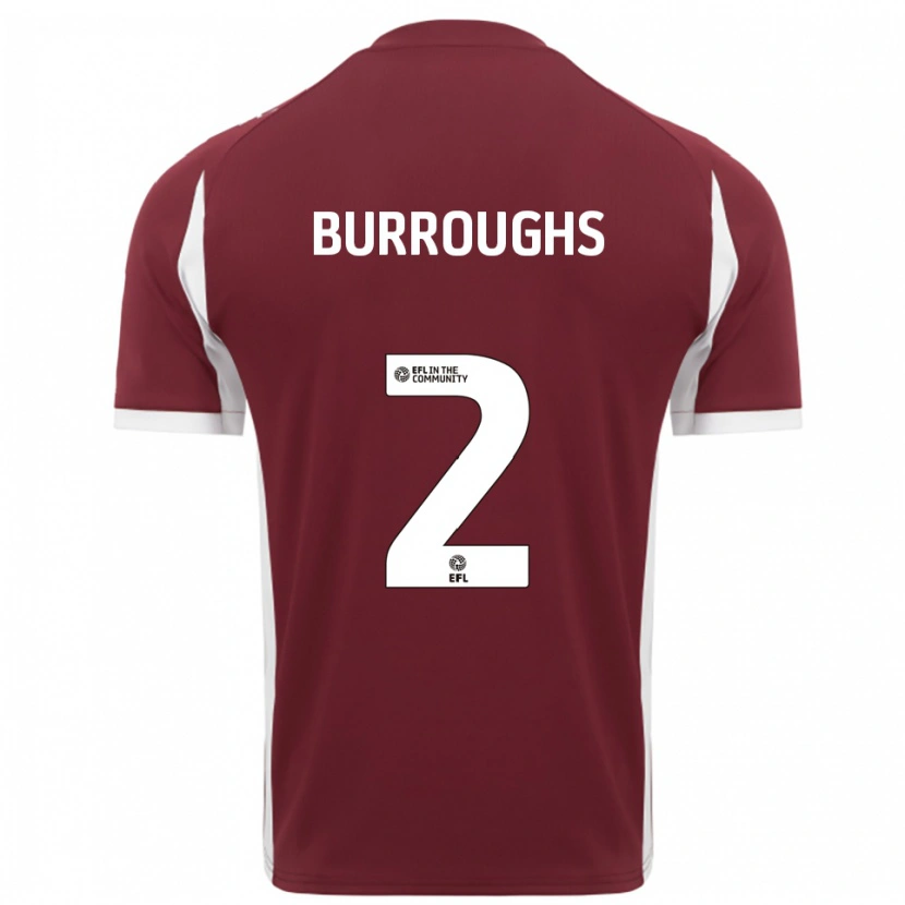 Danxen Uomo Maglia Jack Burroughs #2 Bordeaux Bianco Kit Gara Home 2025/26 Maglietta