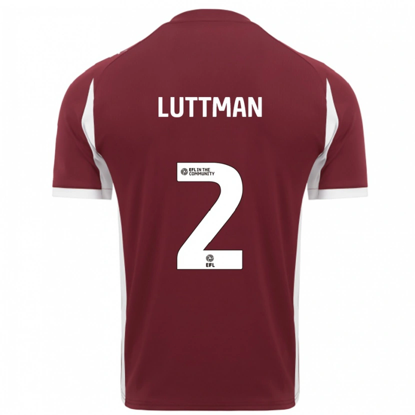 Danxen Uomo Maglia Bianca Luttman #2 Bordeaux Bianco Kit Gara Home 2025/26 Maglietta