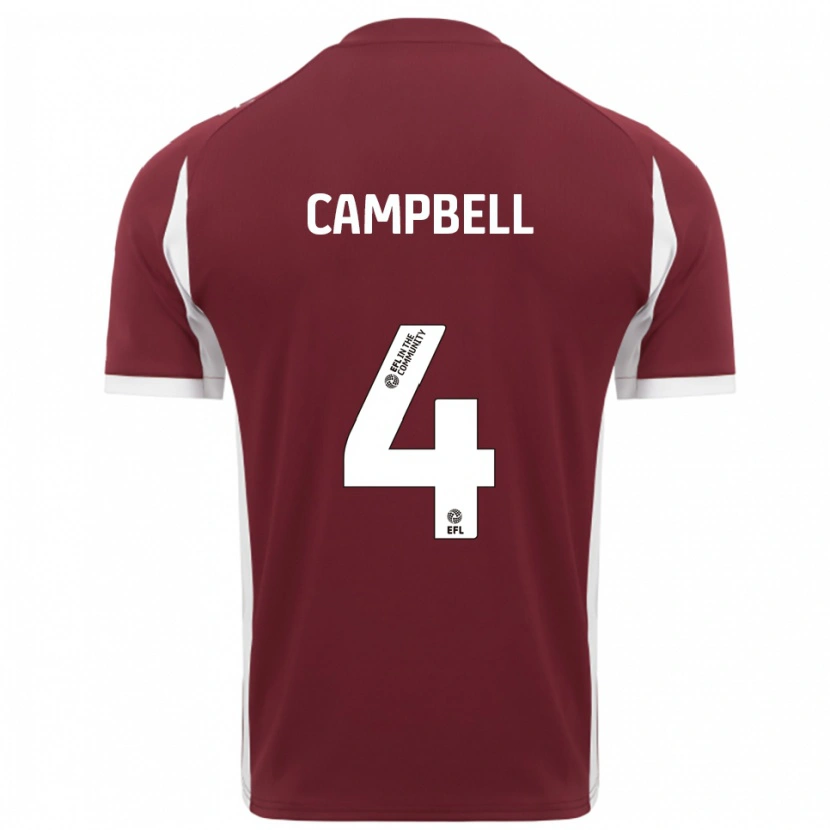 Danxen Uomo Maglia Dean Campbell #4 Bordeaux Bianco Kit Gara Home 2025/26 Maglietta